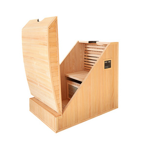 Hot Sale Half Body Sauna Home Use Canadian Hemlock Wood Small Far Infrared Sauna Room