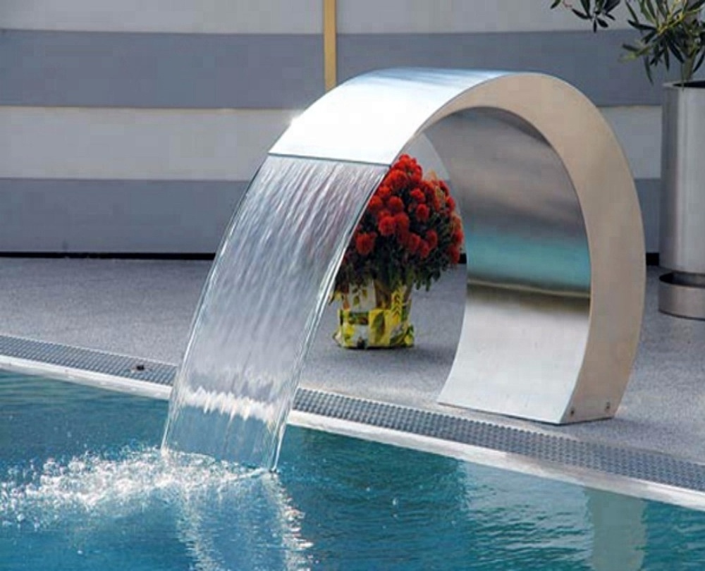 120cm High stainless steel cascade waterfall for swimming pool and garden pond garden