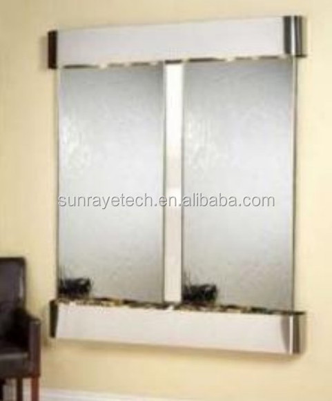 Mirror finished stainless steel waterfall fountain for home, wall art waterfall deature