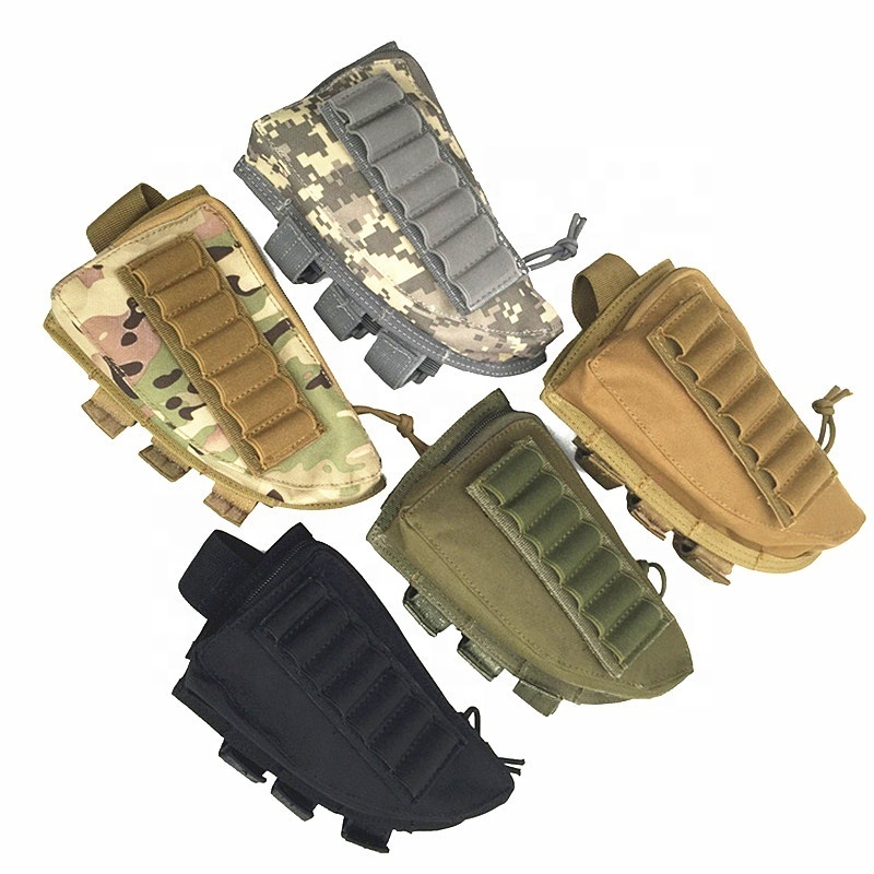 Hunting Pouch 7 Shells Butt Stock Shell Cartridge Holder Ammo Carrier Tactical Pouch