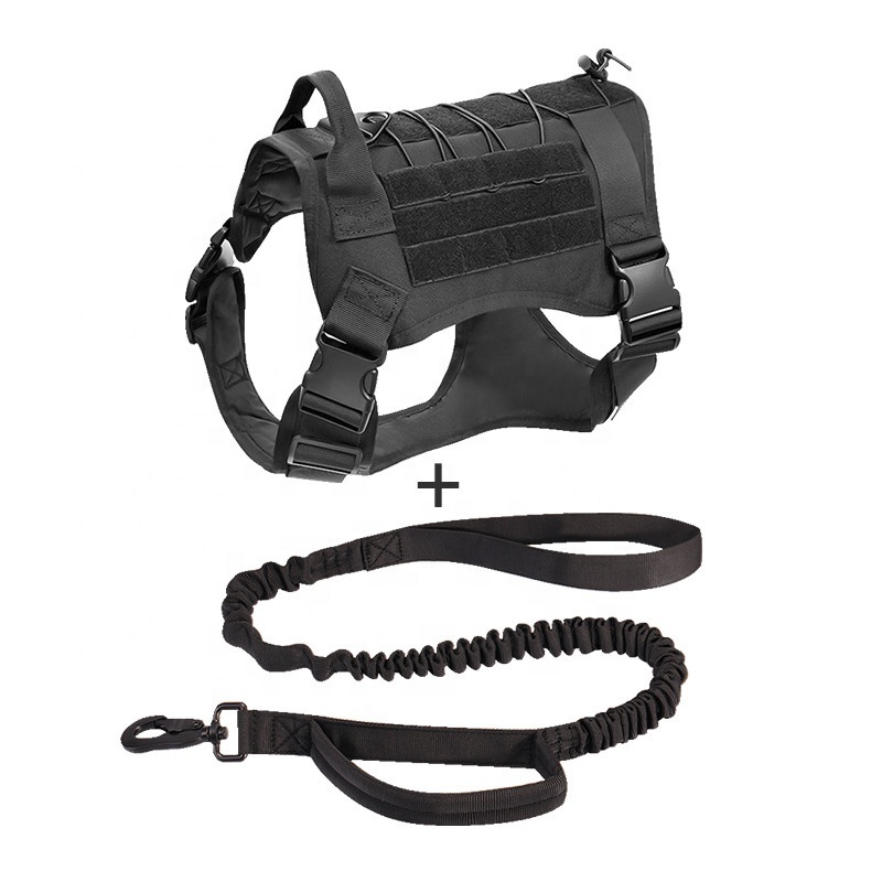 Tactical dog accessories tactical dog harness set large training tactical dog lead and harness