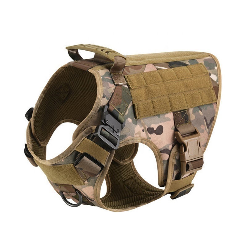 Tactical training dog coat chest strap waterproof nylon working dog vest tactical dog harness camo