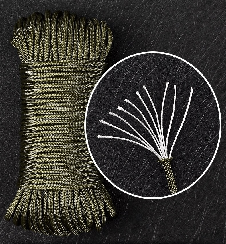 Outdoor Survival Kit 550 4mm Parachute Cord 10 Strands For Keychain And Para cord Bracelet Camping POLYESTER ROPE