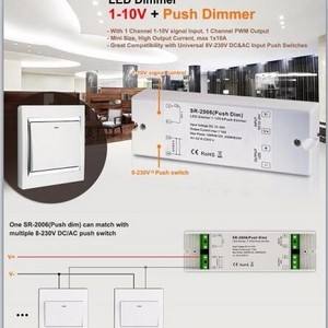 10A 0/1-10V led dimmer with 8-230V Ac push switch SR-2006(PUSH DIM)