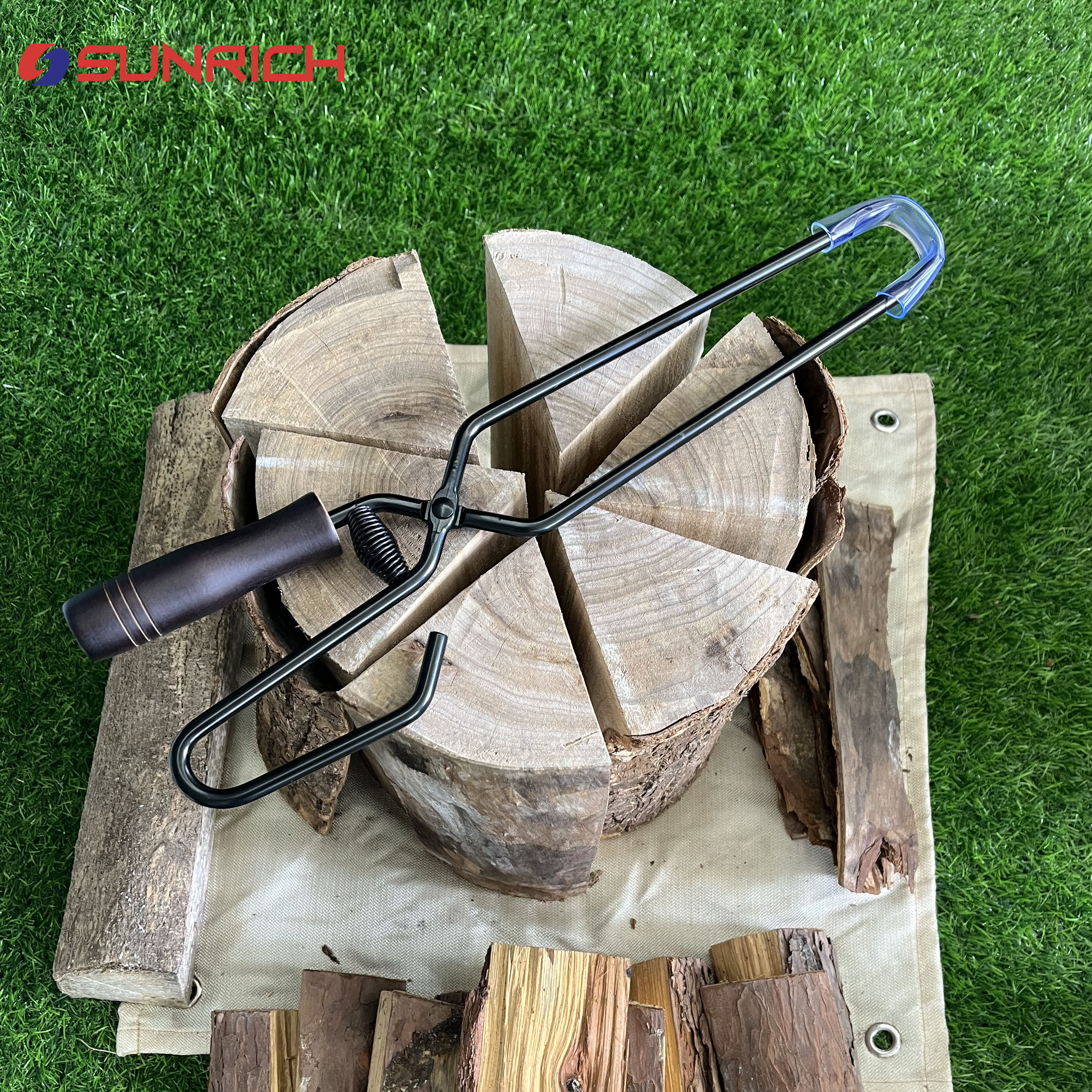 Long Fireplace Log Grabber fire poker firewood tong Fireplace Tongs