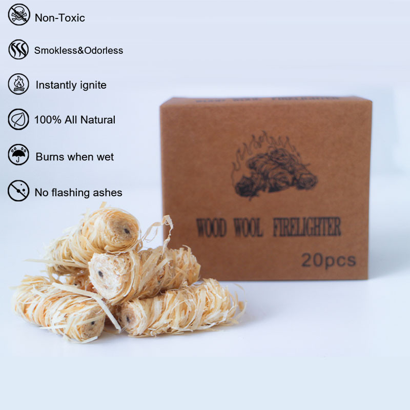 100%  Natural Wood and Wax Firelighter 10 Minutes Burn Fire Starters for BBQ Camping Fireplace Grill Pellet