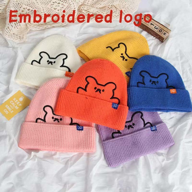 Wholesale High Quality Unisex Adult Kids Embroidery Logo Knitted Beanie Winter Acrylic Beanie Hats Custom Beanie