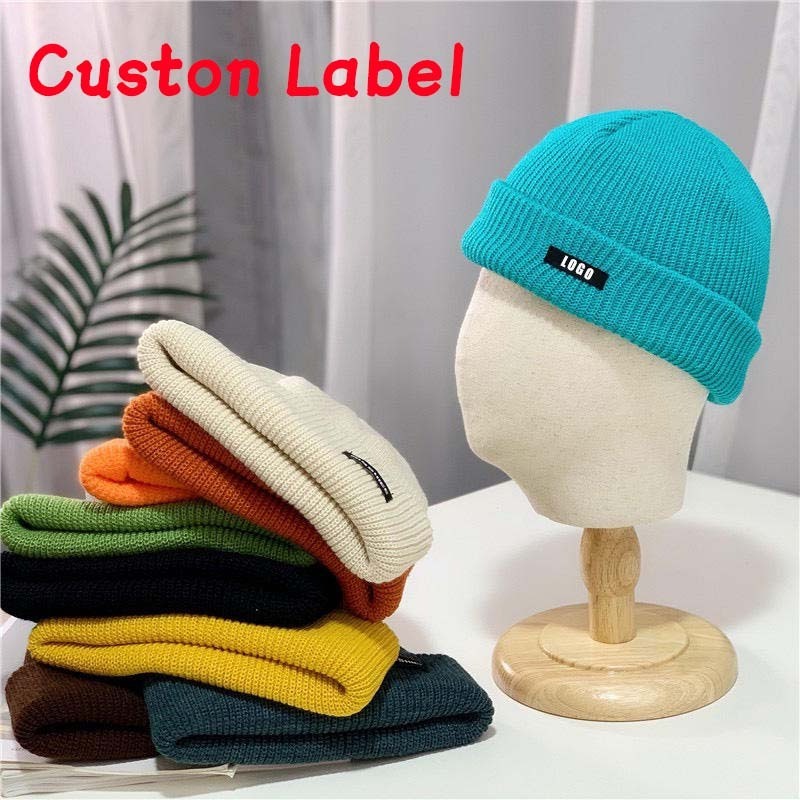 Wholesale High Quality Unisex Adult Kids Embroidery Logo Knitted Beanie Winter Acrylic Beanie Hats Custom Beanie