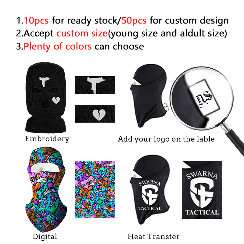 Wholesale Full Face Cover Winter Fleece Balaclava Hats Outdoor Motorcycle Plush Ski Mask Custom Balaclava