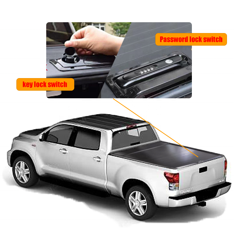 4x4 Pickup Truck Retractable Tonneau Cover Truck car shutter cover Accessories Cover With Key Lock For Ford Chevrolet Silverado