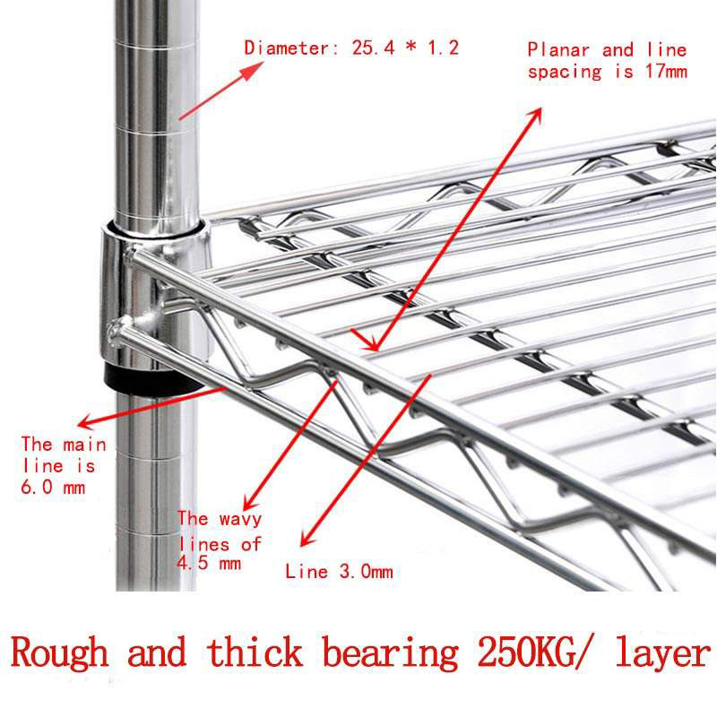 Custom 3 Layer Carbon Steel Storage Shelf Mesh Wire Rack Lightweight Bathroom Kitchen Storage Shelves