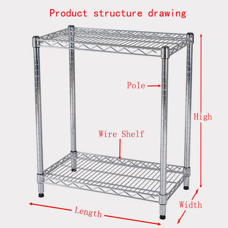 Custom 3 Layer Carbon Steel Storage Shelf Mesh Wire Rack Lightweight Bathroom Kitchen Storage Shelves