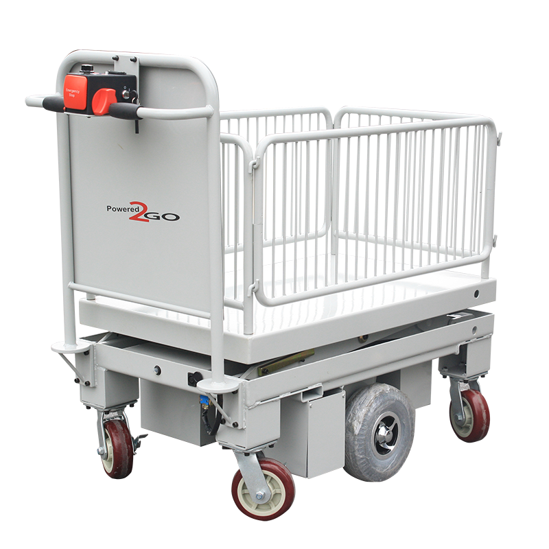 24v Power Logistics Electric Truck Stainless Steel Electric Trolley Cart with Storage Tote Box Sunrise 400w Garden Tools Storage