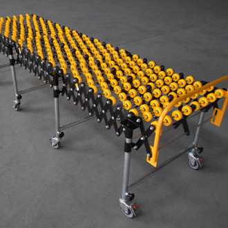 Gravity powered Flexible Expandable telescopic manual stainless steel mobile Plastic Skate Wheel Roller Conveyor