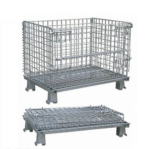 Customized Size Heavy Duty Warehouse Storage Stackable Folding Mesh Wire Container