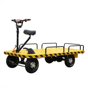 Electric four-wheel flat car Shop car Electric Trolley Warehouse cargo Flatbed trolley electric flat cargo car