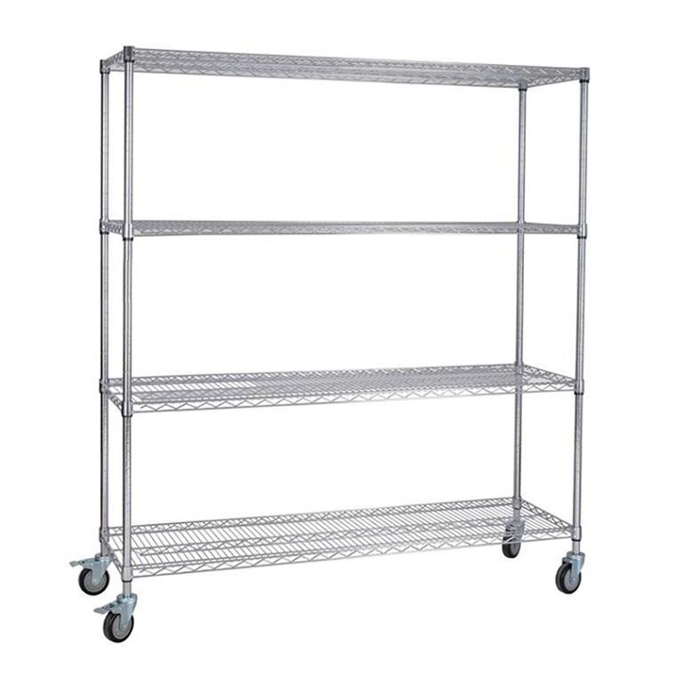 Wire Shelf Mesh Rack Factory Supply Chrome Stainless Steel Houseware Storage 3 Layer Metal Silver Storage Holders & Racks 50 Pcs