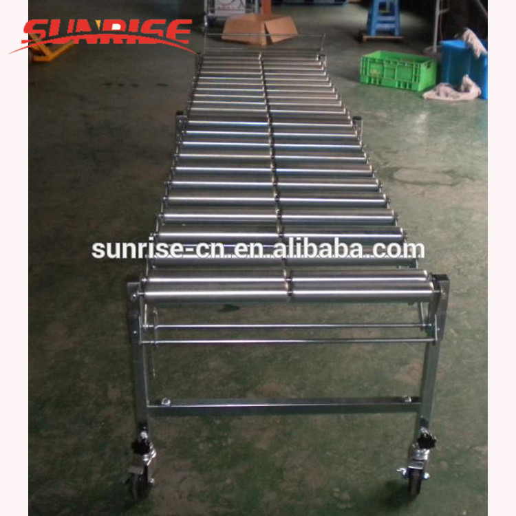 Retractable Manual Flexible telescopic Expandable gravity roller conveyor