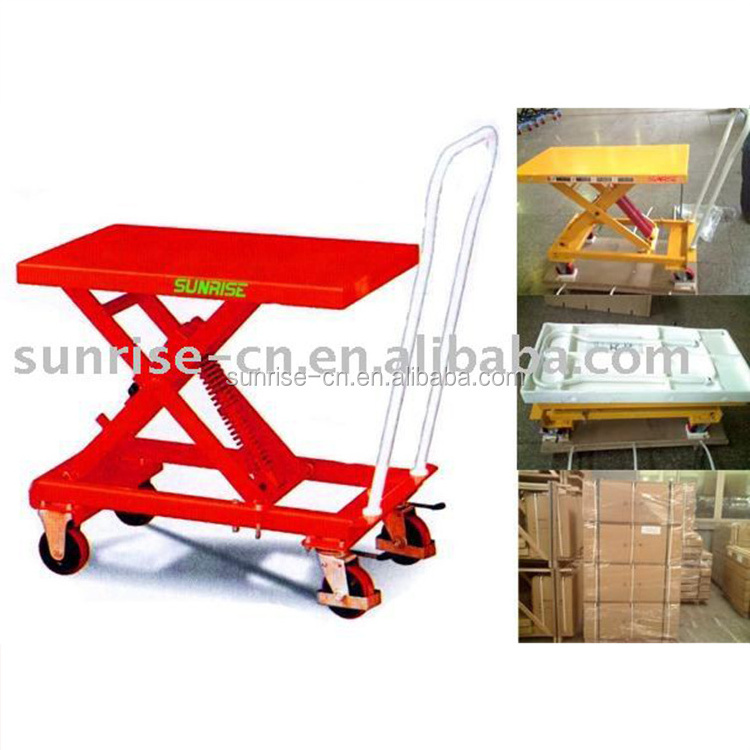 Industrial Warehouse Portable Manual Hand Trolley 210Kg Hydraulic Hand Truck with Double Scissor Lift