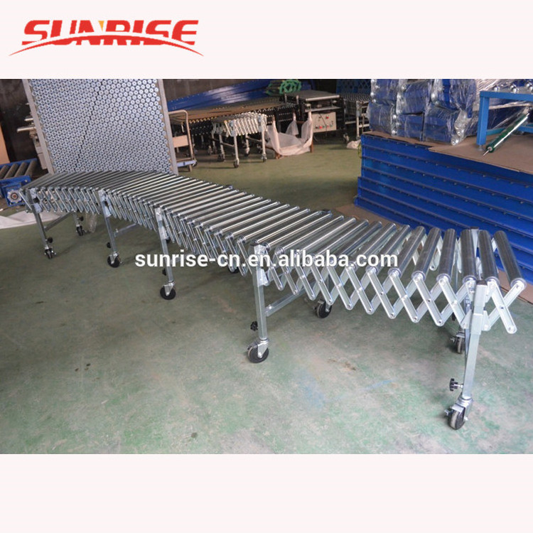 Retractable Manual Flexible telescopic Expandable gravity roller conveyor