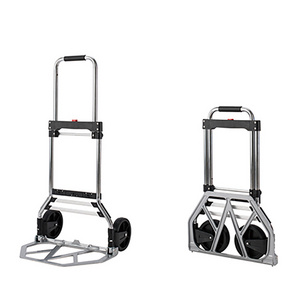 Aluminium Cart Folding Hand Truck Dolly 60kg 2 Wheels Push Collapsible Luggage Trolley