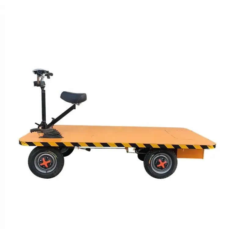 Electric four-wheel flat car Shop car Electric Trolley Warehouse cargo Flatbed trolley electric flat cargo car