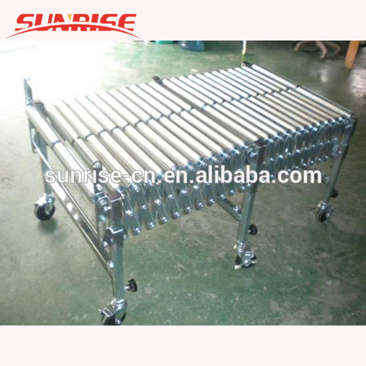 Retractable Manual Flexible telescopic Expandable gravity roller conveyor