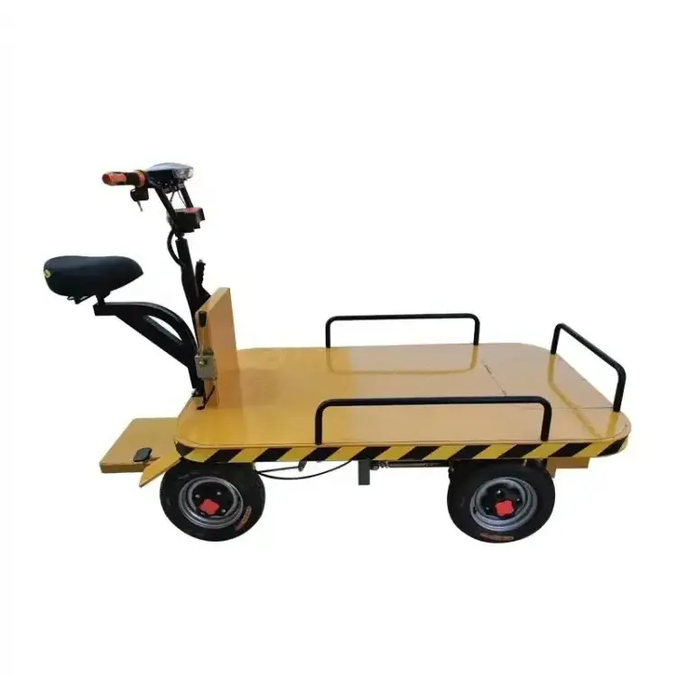 Electric four-wheel flat car Shop car Electric Trolley Warehouse cargo Flatbed trolley electric flat cargo car