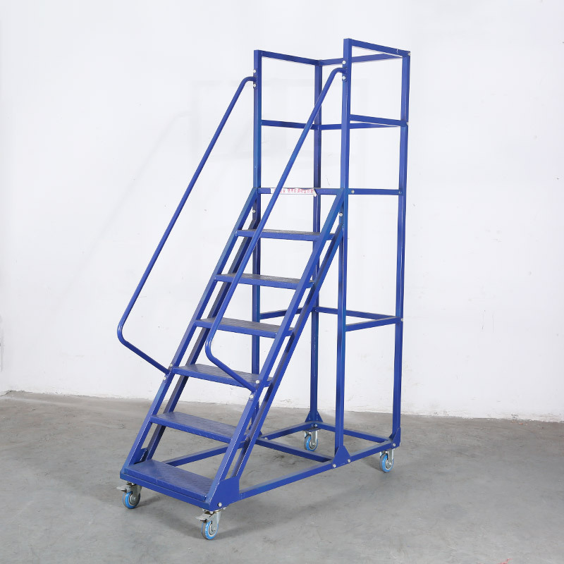 Platform rolling pick up Step Ladder Warehouse Climbing 4 Wheeled Movable Large Steel Platform Portable Step Ladder