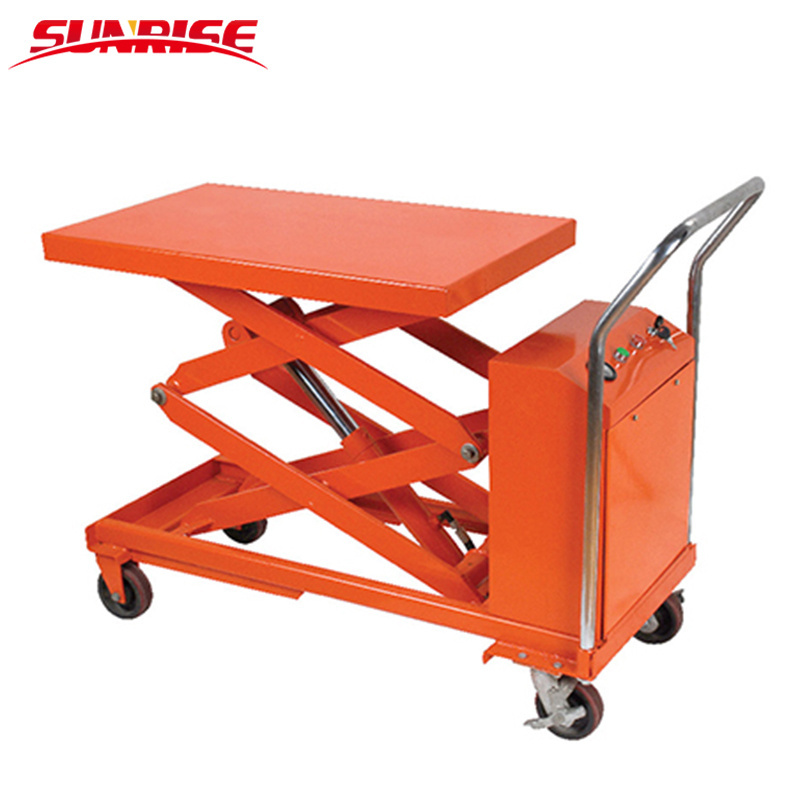 350kgs Manual double scissor Lift Table truck with wheel CE