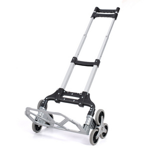 80kg Portable Folding Hand Trolley Aluminium Alloy Climbing Stairs Hand Cart for Shopping