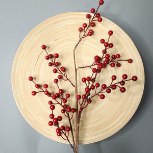 Artificial Red Berries 9 branches Simulation Berries Pine Branch Holly Berry Stems for Holiday Home Christmas Decor