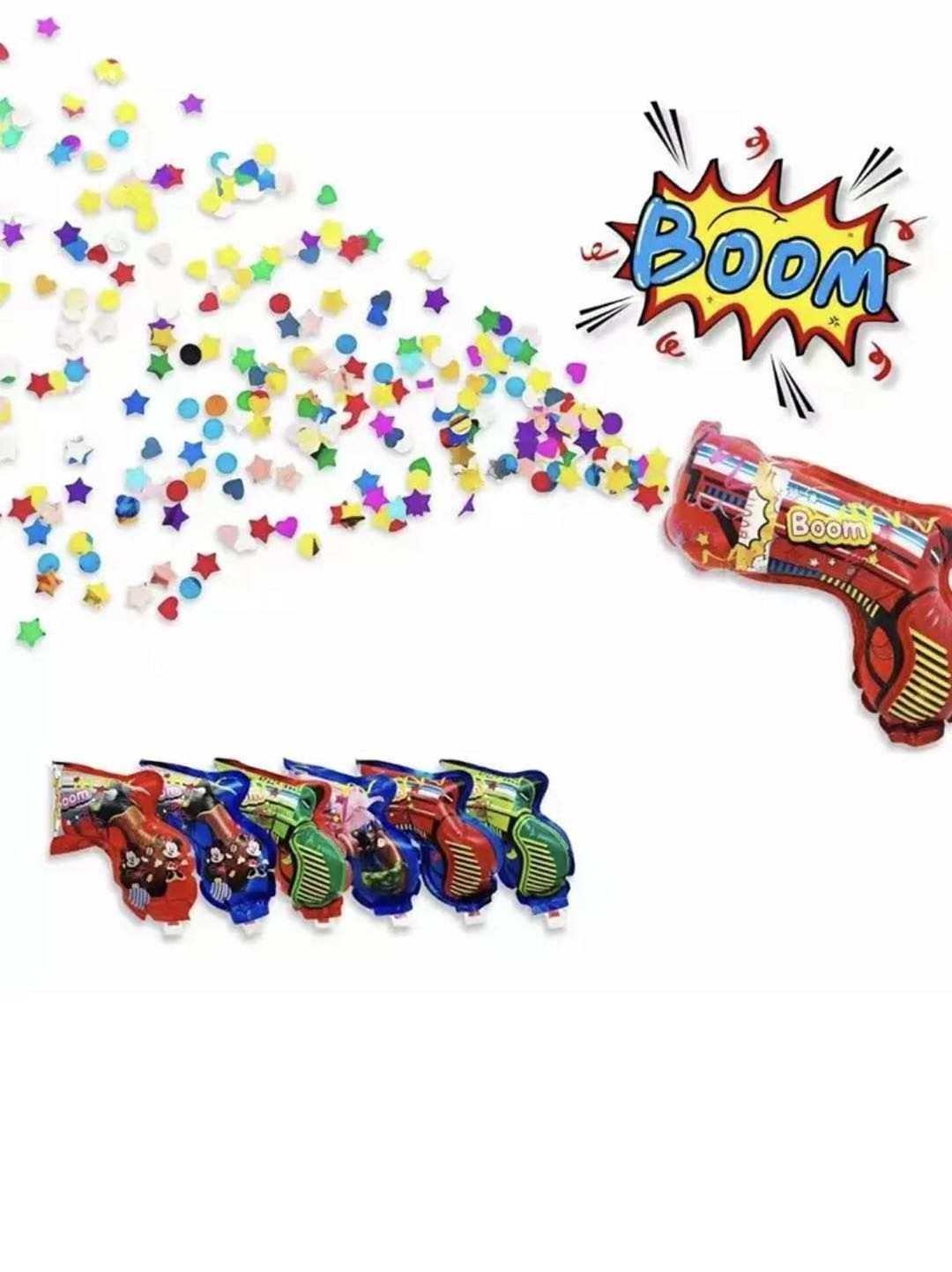 Handheld Party Poppers gun Confetti cannon Inflatable toy Fireworks Gun kids confetti shooter foil balloon gun fun for party