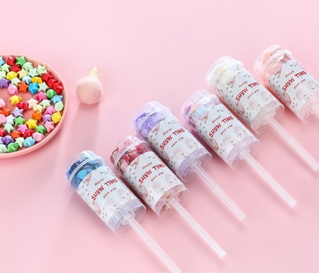 Push Pop Sprinkle Confetti Poppers Cannons for wedding birthday gender reveal party