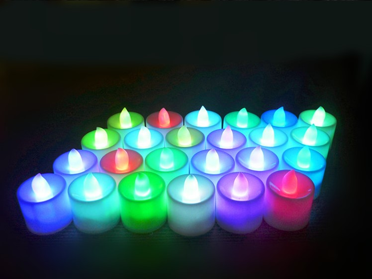 color changing LED Tealights electric flameless Candle Lights small tealight candle pack of 24