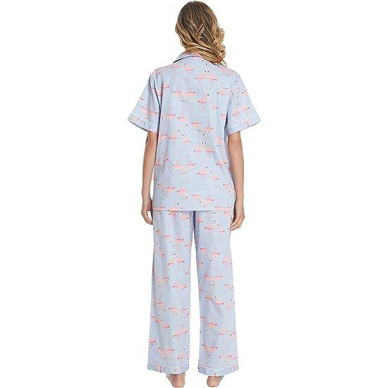 Custom Luxury Organic Cotton Winter Long Pyjamas Set For Women's Sleepwear Pajamas Women