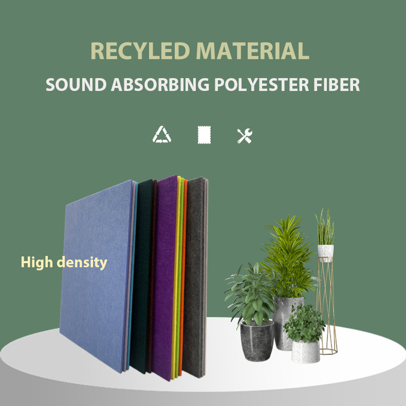 Sound absorption flame retardant Rectangle New Polyester Fiber Various Shapes Acoustic Panels Soundproof Padding of hotel