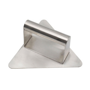 Triangle Shape Stainless Steel 304 Heavy Duty Hamburger Press Patty Maker Sandwich Press Burger Smasher For Griddle