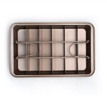 18 Pre-slice Brownie Baking Pan Tray with Dividers Non-Stick Square Cake Mould with Removable Cutter