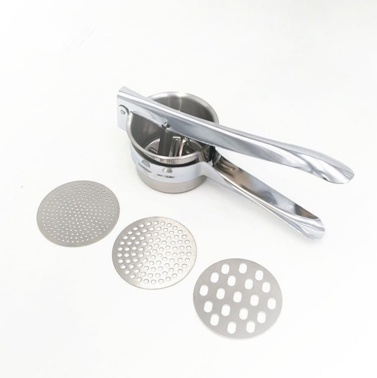 Potato Ricer With 3 Interchangeable Discs Stainless Steel Pressed Vegetable Smashers Kitchen Gadget