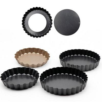 3/4/5 Inch Non-Stick Tart Quiche Flan Pan Molds Round Removable Loose Bottom Fluted Heavy Duty Pie Pizza Pan