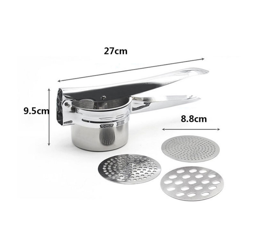 Potato Ricer With 3 Interchangeable Discs Stainless Steel Pressed Vegetable Smashers Kitchen Gadget