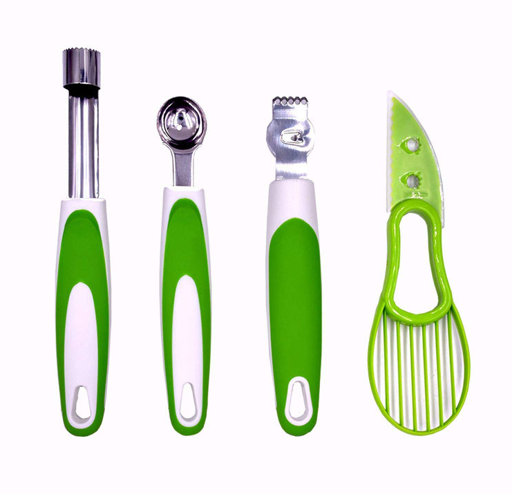 4Pcs Avocado Slicer And Pitter Apple Corer Lemon Peeler Fruit Salad Baller Cutter Multifunctional Kitchen Gadget Tool Set