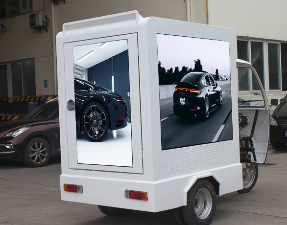 easy to install P4.8 tricycle led panel waterproof IP65 scooter led billboard cabinet full color advertising digital tricycle