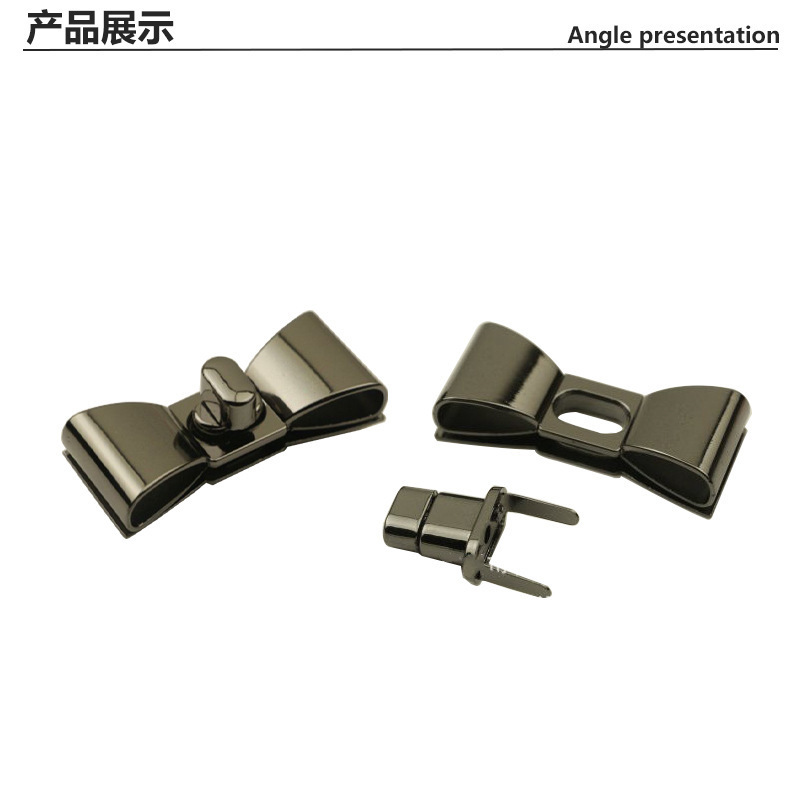 Wholesale butterfly die-cast twist interlock lock bag handbag latch bag hardware accessories