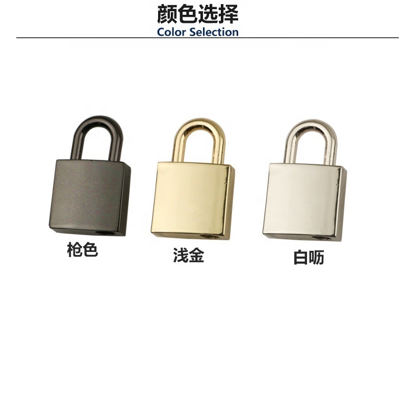 Bag accessories Decoration case padlock bag small square lock keyless switch lock accessory twist lock fastener hanging