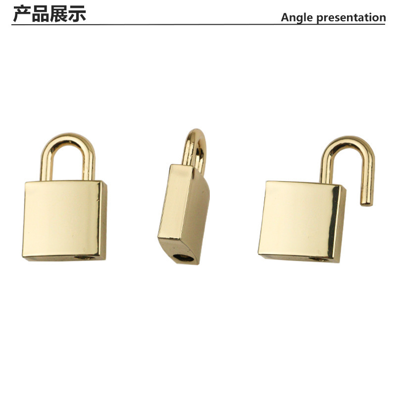 Bag accessories Decoration case padlock bag small square lock keyless switch lock accessory twist lock fastener hanging