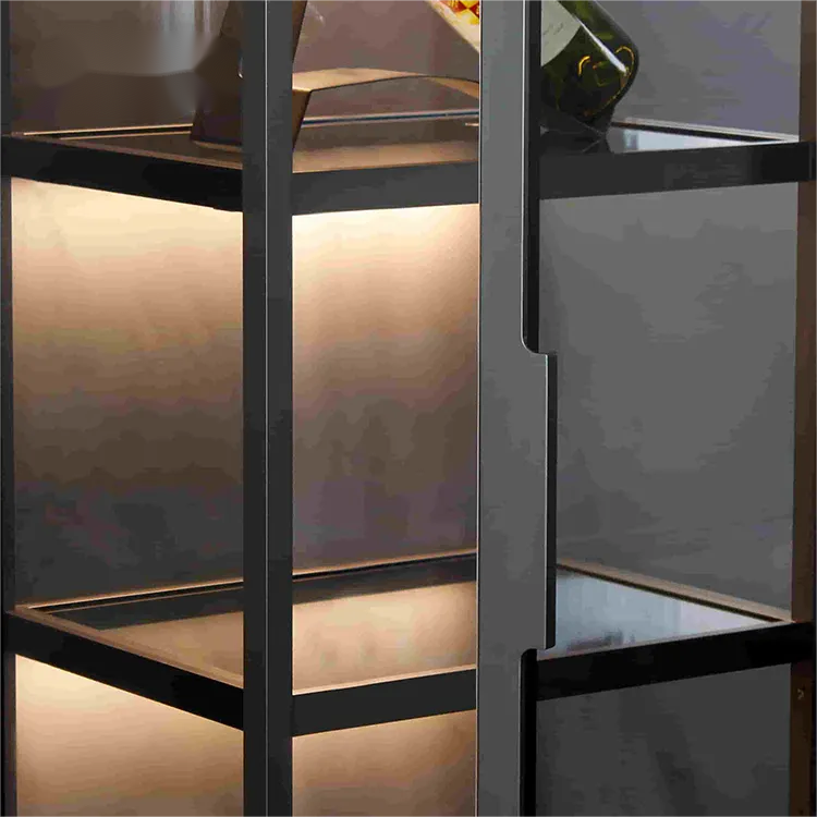 Kitchen Cabinet Doors Store Mall Display Cabinet Sliding Door With Led Aluminum Glass Cabinet