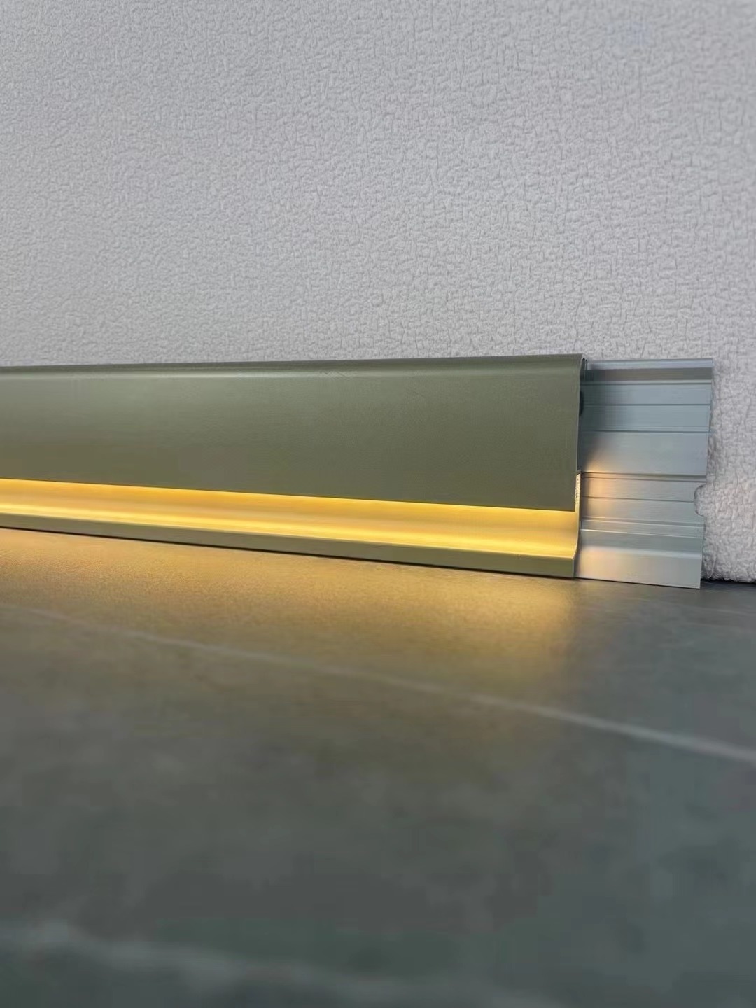 Luxury linear aluminium  light skirting board with led light led light aluminum skirting board floor