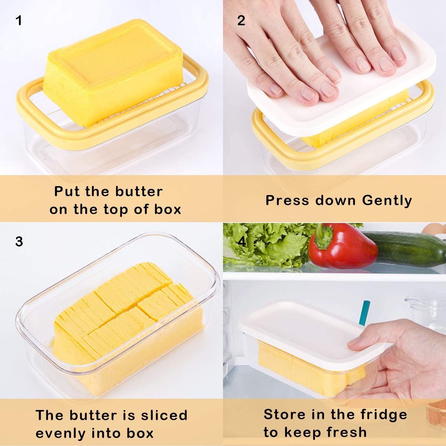 Butter Dish Butter Keeper With Sealed Lid and Cutter Slicer for Easy Cutting and Storage 2 In 1 Clear Butter Container